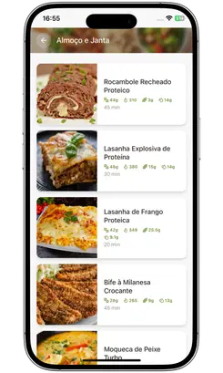 App categoria almoço