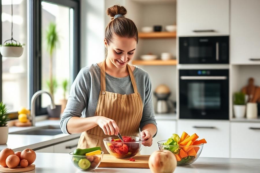 Cozinhando refeições saudáveis